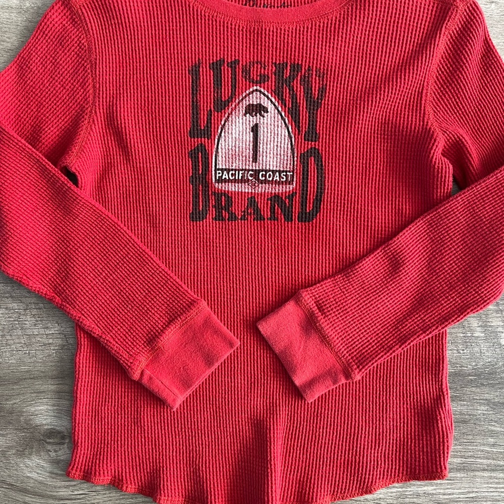 Lucky Brand Vibrant Red Thermal Top